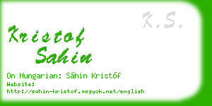 kristof sahin business card